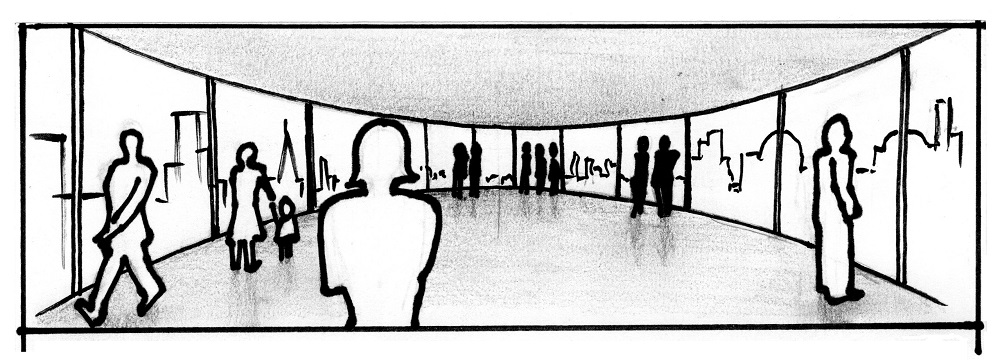 city-scape sketch interior